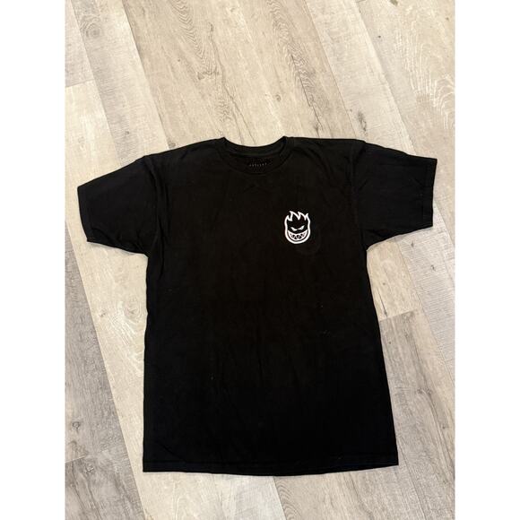 Spitfire Shirt Mens Medium Black Swirl Flame Logo Skateboarding Graphic Tee - Picture 1 of 6